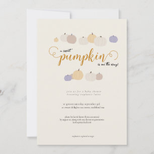 Cute Pumpkin-inbjudan till nyare babyskor för köns Inbjudningar