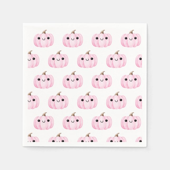 Cute Pumpkin Is On The Way | Halloween Baby Shower Pappersservett (Framsidan)