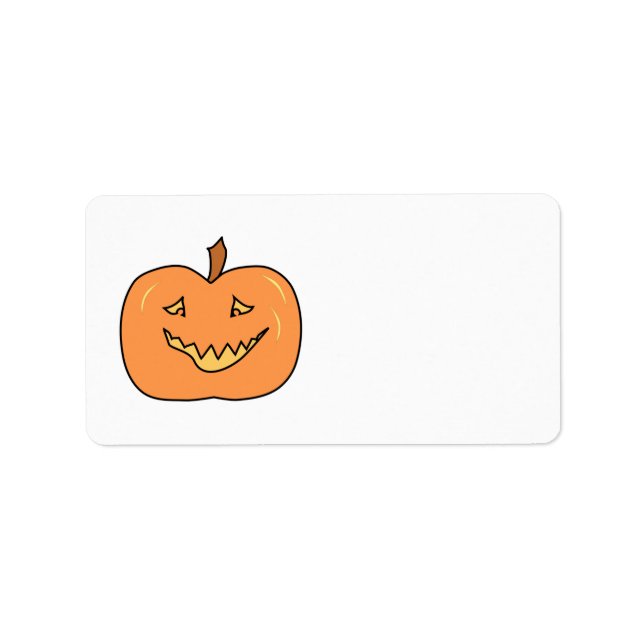 Cute Pumpkin, ler. Halloween. Adressetikett (Framsidan)