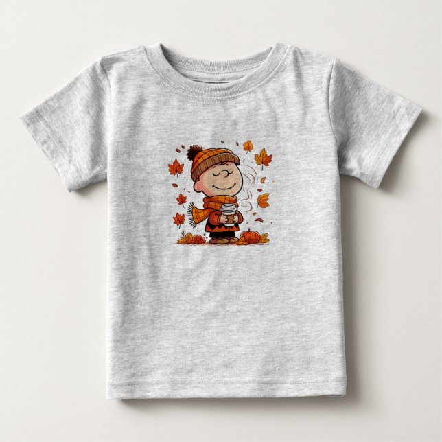 ​ Cute Pumpkin Linus Fall Småbarn & Baby T-Shirt (Framsida)