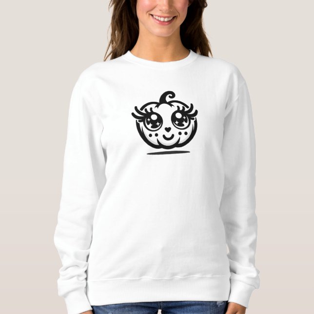 Cute Pumpkin med Lash 🎃 T-Shirt (Framsida)