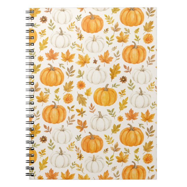 Cute Pumpkin Mönster | Thanksgiving Anteckningsbok (Framsidan)