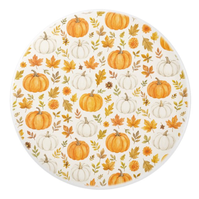 Cute Pumpkin Mönster | Thanksgiving Knopp (Framsidan)