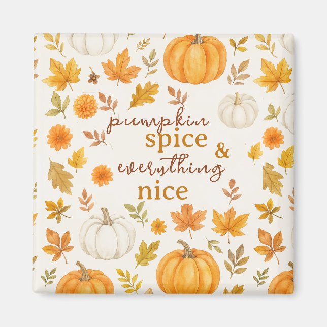 Cute Pumpkin Mönster | Thanksgiving Magnet (Framsidan)