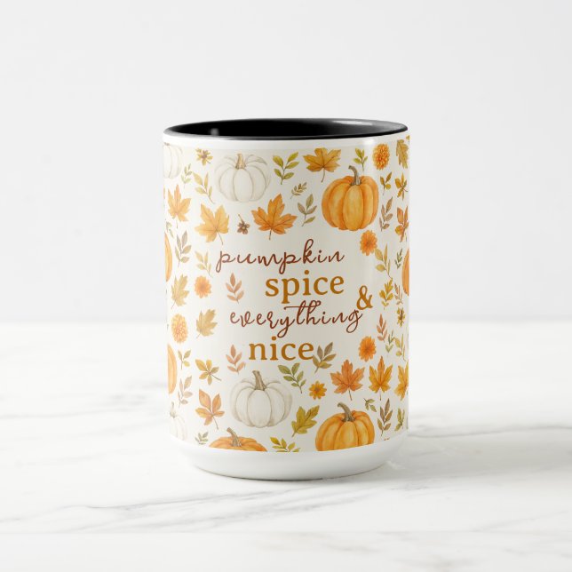 Cute Pumpkin Mönster | Thanksgiving Mugg (Center)