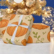 Cute Pumpkin Mönster Wrapping Papper - Halloween G