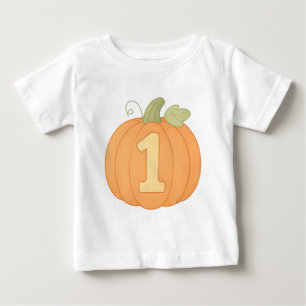 Cute Pumpkin nummer ett Pastel Fall Första födelse T Shirt