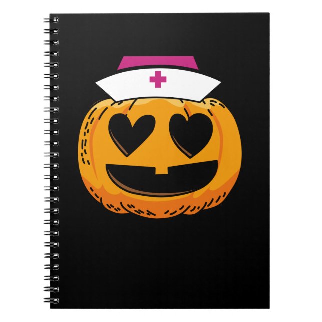 Cute Pumpkin Nurse Healthcare-jobb Anteckningsbok (Framsidan)