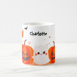 Cute Pumpkin och Ghost Kaffemugg