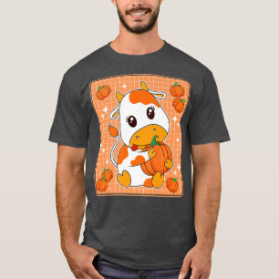 Cute Pumpkin Orange Mjölk Cow Skriv ut Kawaii Aest T Shirt