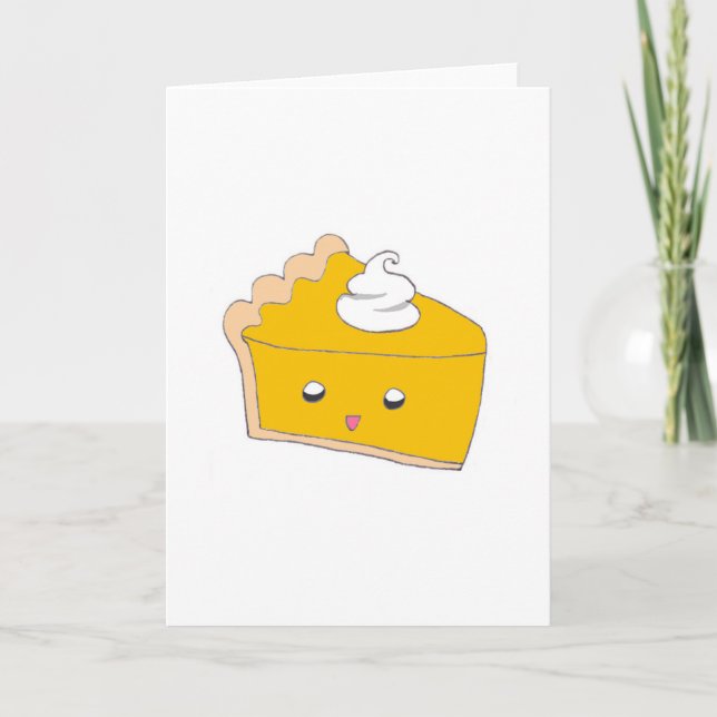 Cute Pumpkin Paj Slice Kort (Framsida)