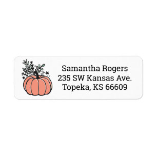 Cute Pumpkin-Returetiketter Returadress Etikett