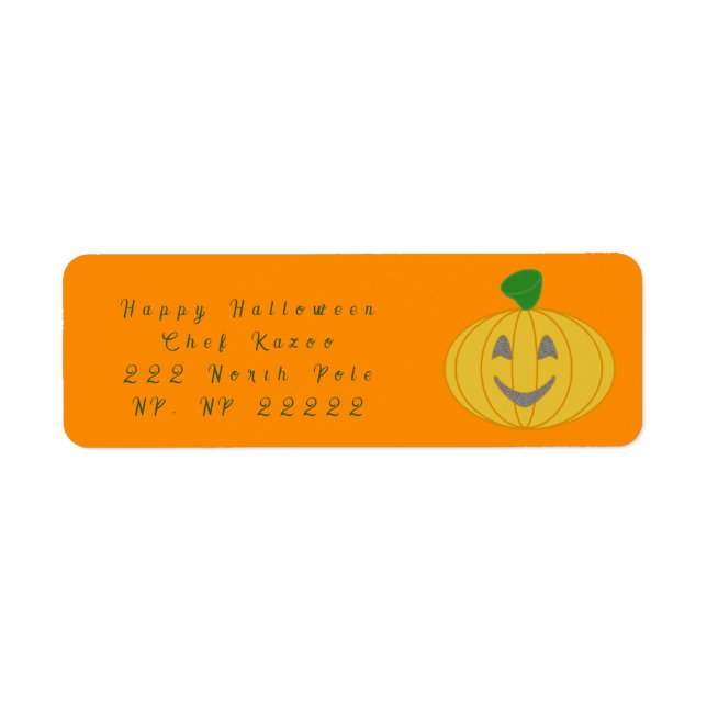 Cute Pumpkin Return-adressetikett Returadress Etikett (Framsidan)