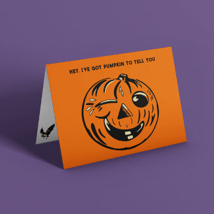 Cute Pumpkin ska berätta för dig Halloween Kort