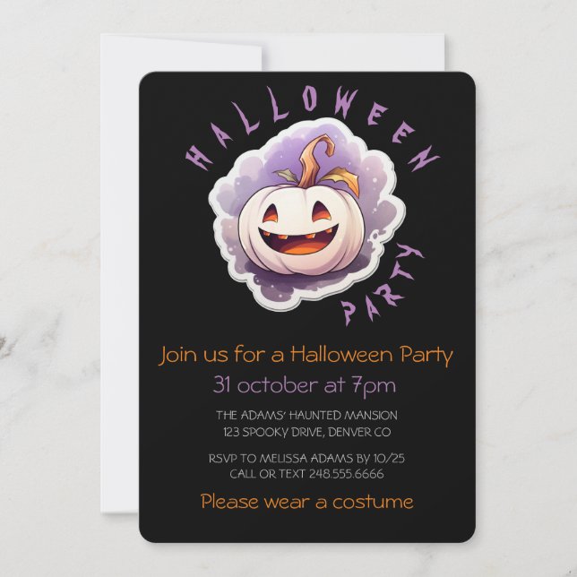 CUTE PUMPKIN SMILES INBJUDNINGAR (Framsida)