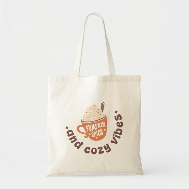 Cute Pumpkin Spice and Cozy vibes Tygkasse (Framsidan)