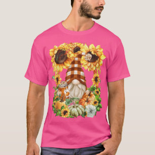Cute Pumpkin Spice Gnome for Women Solros Autum T Shirt