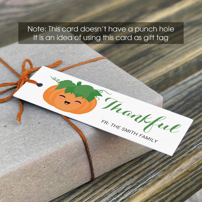 Cute Pumpkin Thanksgiving Gift-Märkre (fram och ba Mini Visitkort (Skapare uppladdad)