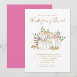 Cute Pumpkin Thanksgiving Middag Inbjudningar