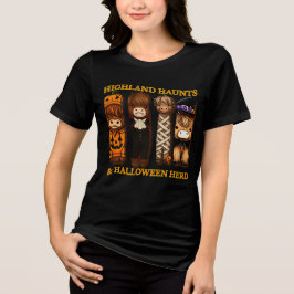 Cute Pumpkin Vampire Mummy & Witch Bull Halloween T Shirt