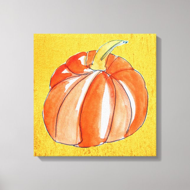 Cute Pumpkin vegetabiliskt höstfall Canvastryck (Framsida)