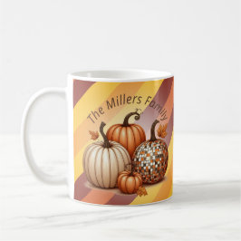 Cute Pumpkin Watercolor personlig mönster Kaffemugg