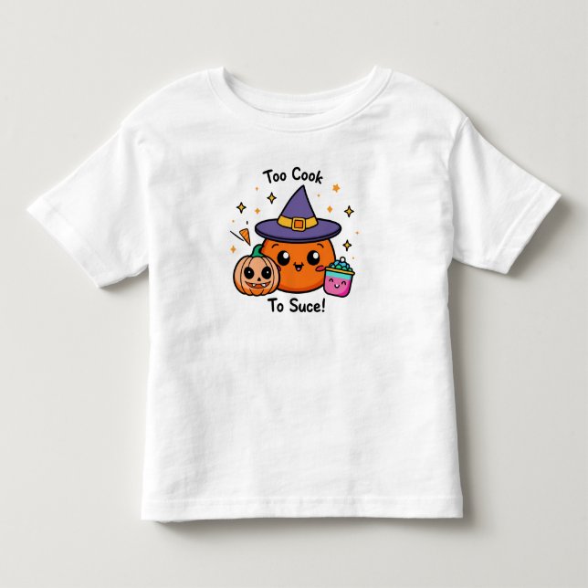 Cute Pumpkin Witch Halloween Vector Art T Shirt (Framsida)