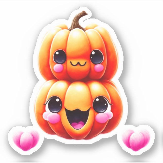 Cute Pumpkins | Halloween Klistermärken (Framsida)