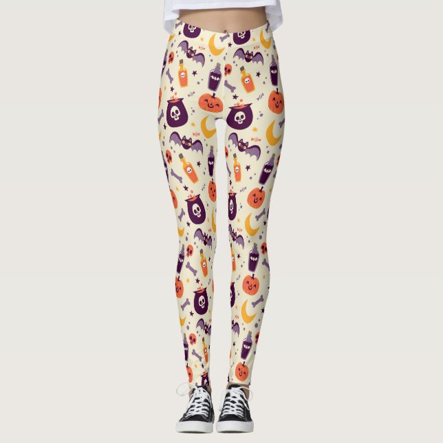 Cute Pumpkins Halloween Leggings (Framsida)