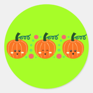 Cute Pumpkins Runt Klistermärke
