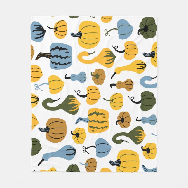 Cute Pumpkins Tecknad Hand plockade Fleecefilt (Framsidan)