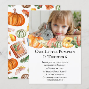 Cute pumpor faller thanksgiving ANY AGE children p Inbjudningar