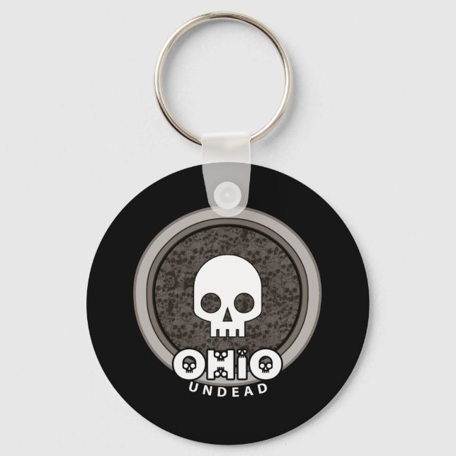 Cute Punk Skull Ohio Keychain-Mörk Nyckelring (Framsida)
