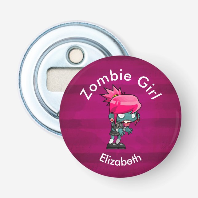 Cute Punk Sten Zombie Girl Creepy Cute Flasköppnare (Framsidan)