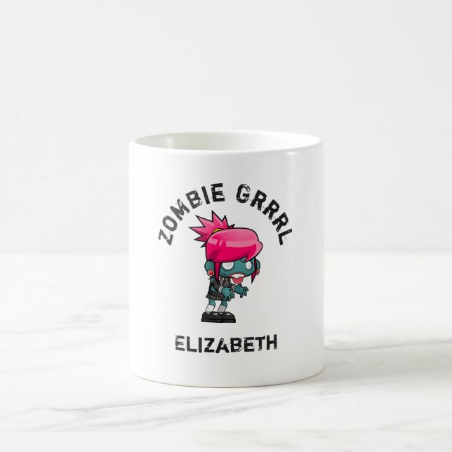 Cute Punk Sten Zombie Grrl Kaffemugg (Center)