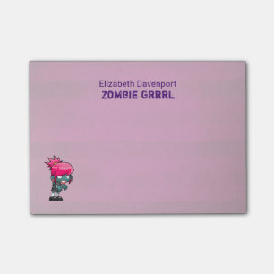 Cute Punk Sten Zombie Grrl Post-it Block