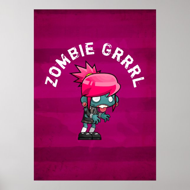 Cute Punk Sten Zombie Grrl Poster (Framsidan)