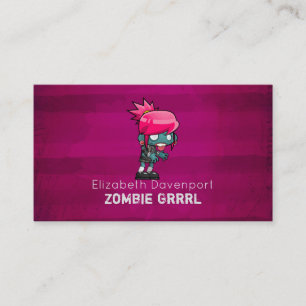 Cute Punk Sten Zombie Grrl Roligt Novelty Visitkort