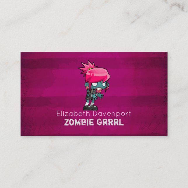 Cute Punk Sten Zombie Grrl Roligt Novelty Visitkort (Framsida)