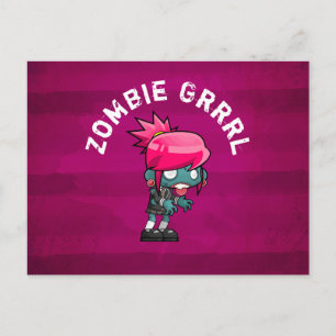 Cute Punk Sten Zombie Grrl Vykort