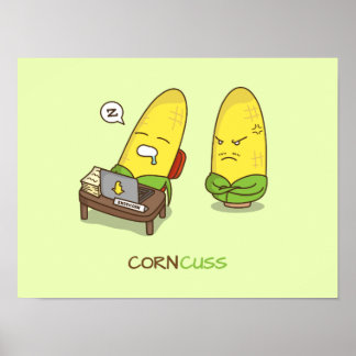 Cute Punny NSFW Tecknad Maj Concuss Poster