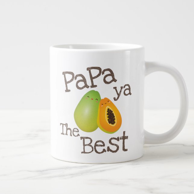 Cute Punny Papaya, den bästa fruktpun för Pappa Jumbo Mugg (Höger)