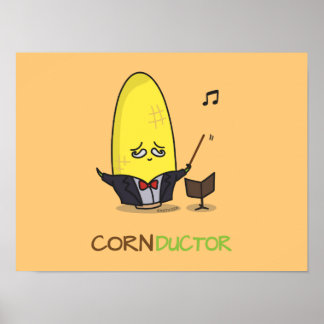 Cute Punny Tecknad Maj-konduktor Poster