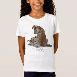 Cute puppe och teder lite brun hund tee shirt