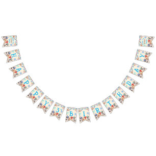 Cute puppes party personlig namn vimplar