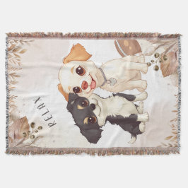 Cute Puppies and Football Design Filt