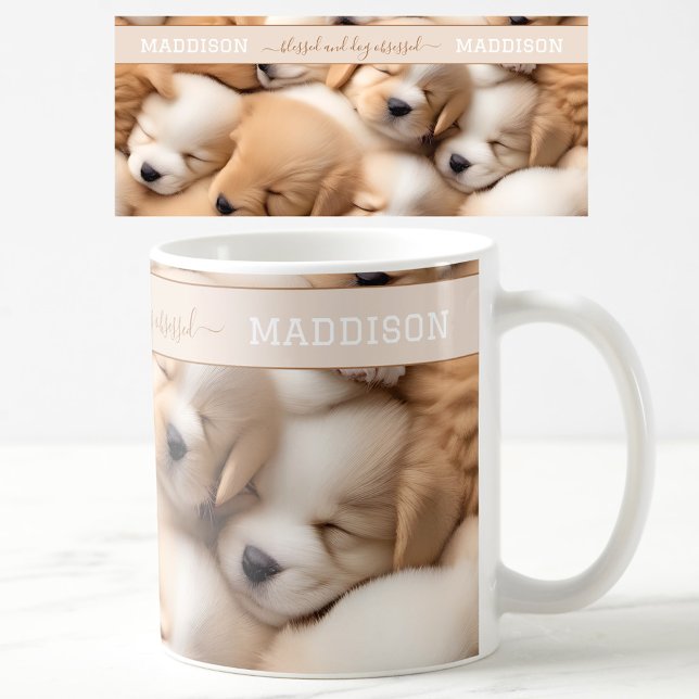 Cute Puppies Hund älskare Namn Mugg (Cute Puppies Dog Lover Name Mug)