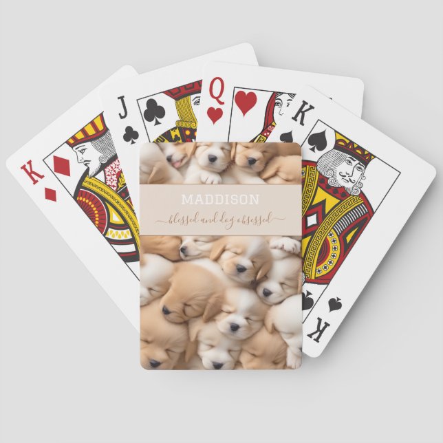 Cute Puppies Hund älskare Namn, uppspelningskort Casinokort (Baksidan)