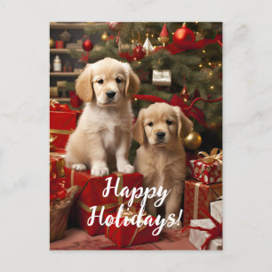Cute Puppies Hundar Glad helg, jul Vykort