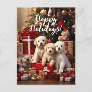 Cute Puppies Hundar Glad helg, jul Vykort